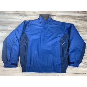 Cabela’s Men’s Medium Fleece Lined Jacket Two Tone Blue Full Zip EUC CLEAN
